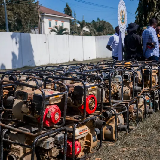 NSA receives 100 seized galamsey machines for agriculture project