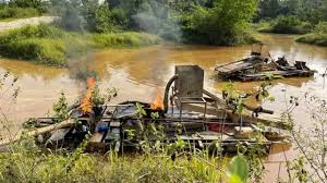 NAIMOS destroys over 35 changfan machines, arrests two in anti-galamsey raid in Bibiani