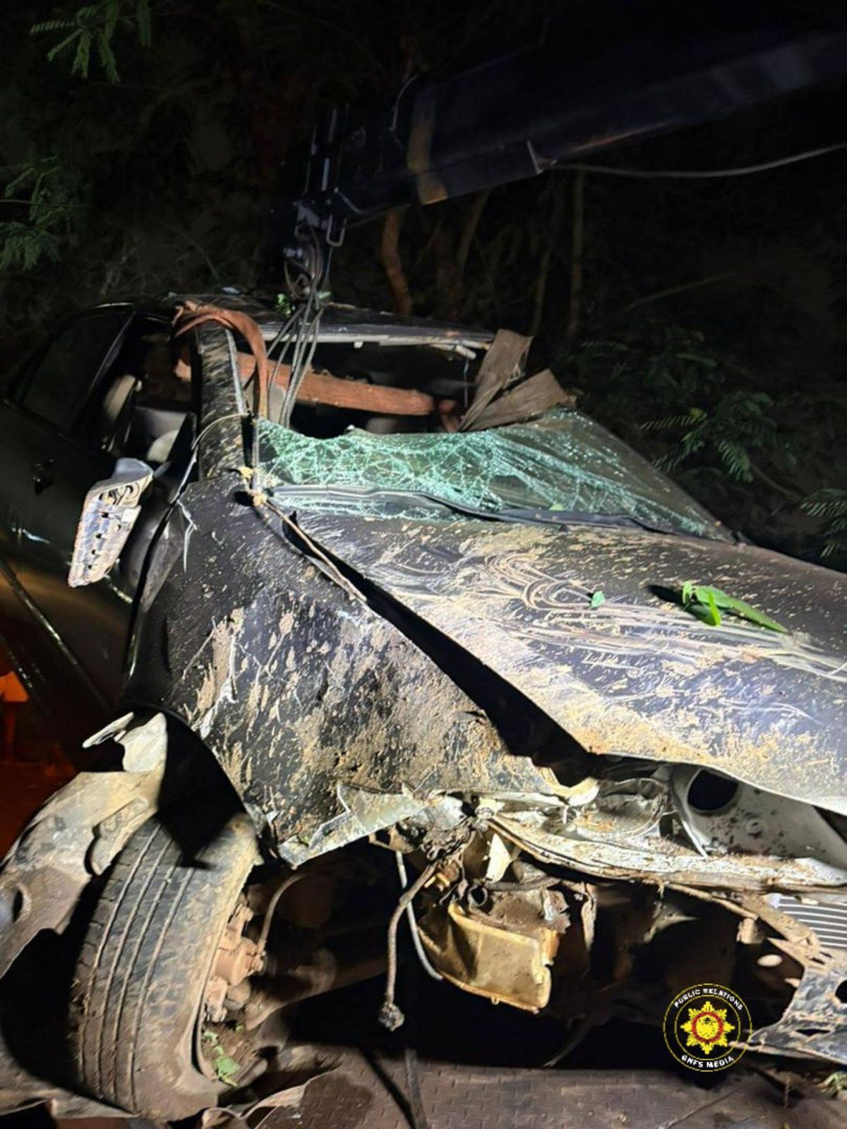 Toyota Corolla overturns after hitting pothole in heavy fog; driver hospitalised