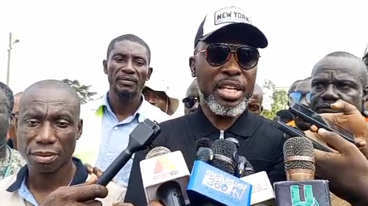 Gomoa Central MP cuts sod for construction to commerce Winneba - Swedru road